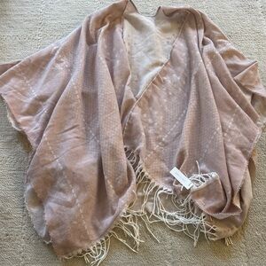 Gentle Fawn Blush Pink Shawl with Fringe